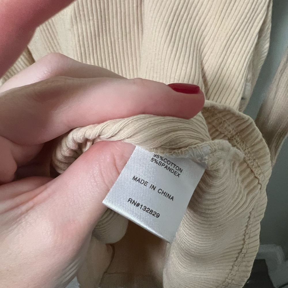 Superdown x Revolve Tan Ribbed Wrap Mini Dress - Picture 6 of 7